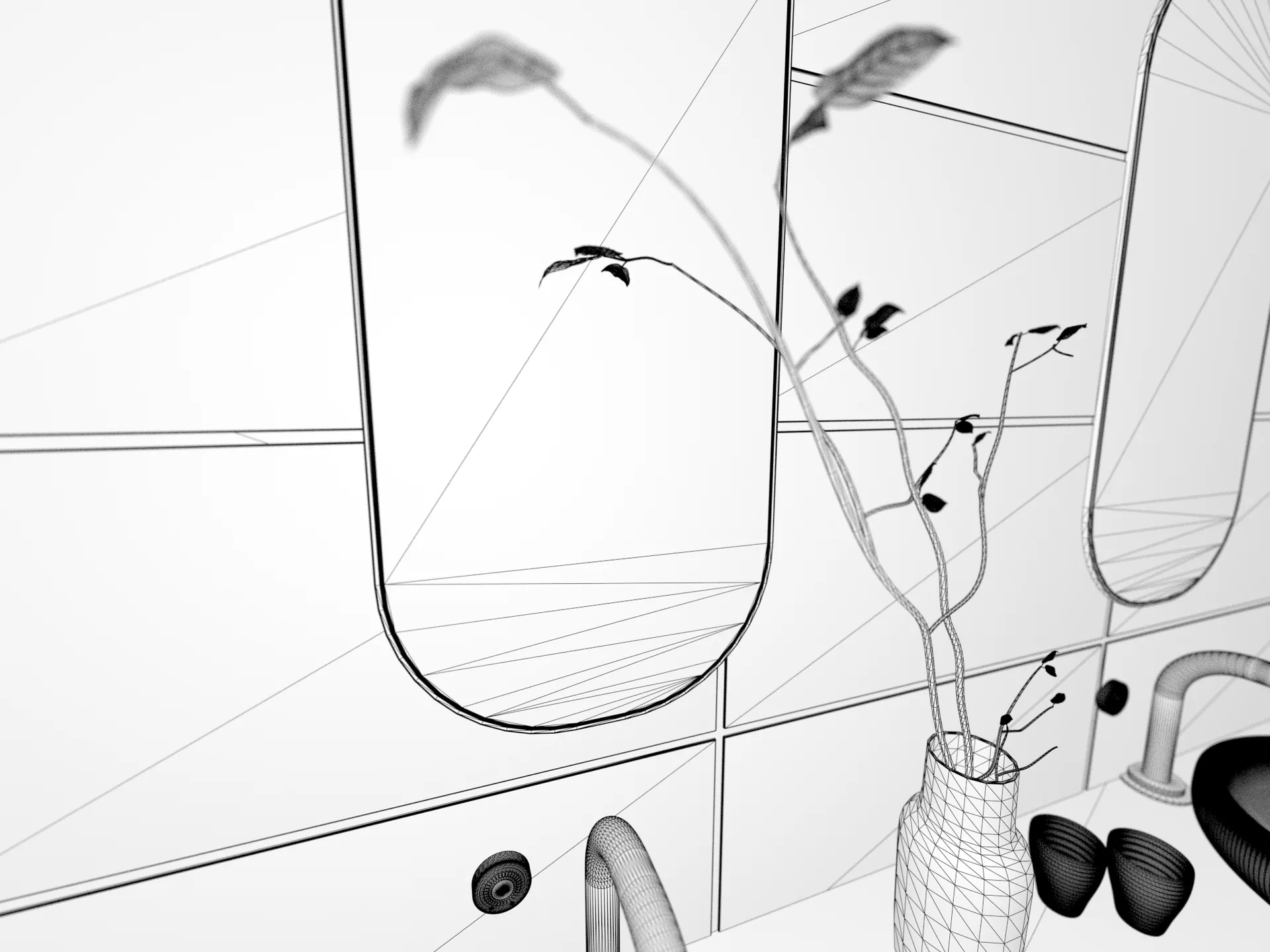 Interior: Bad und Wohnraum