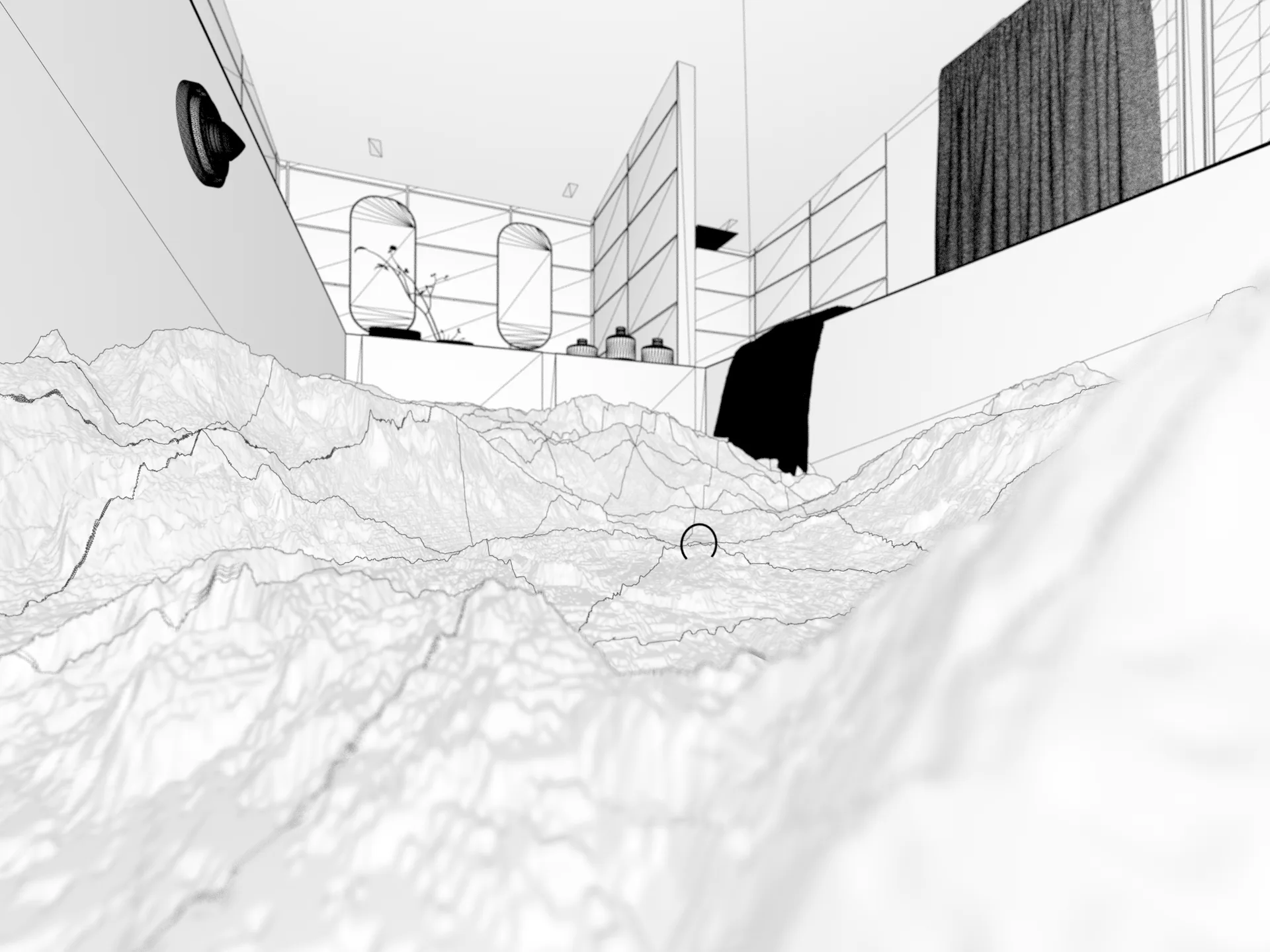 Interior: Bad und Wohnraum