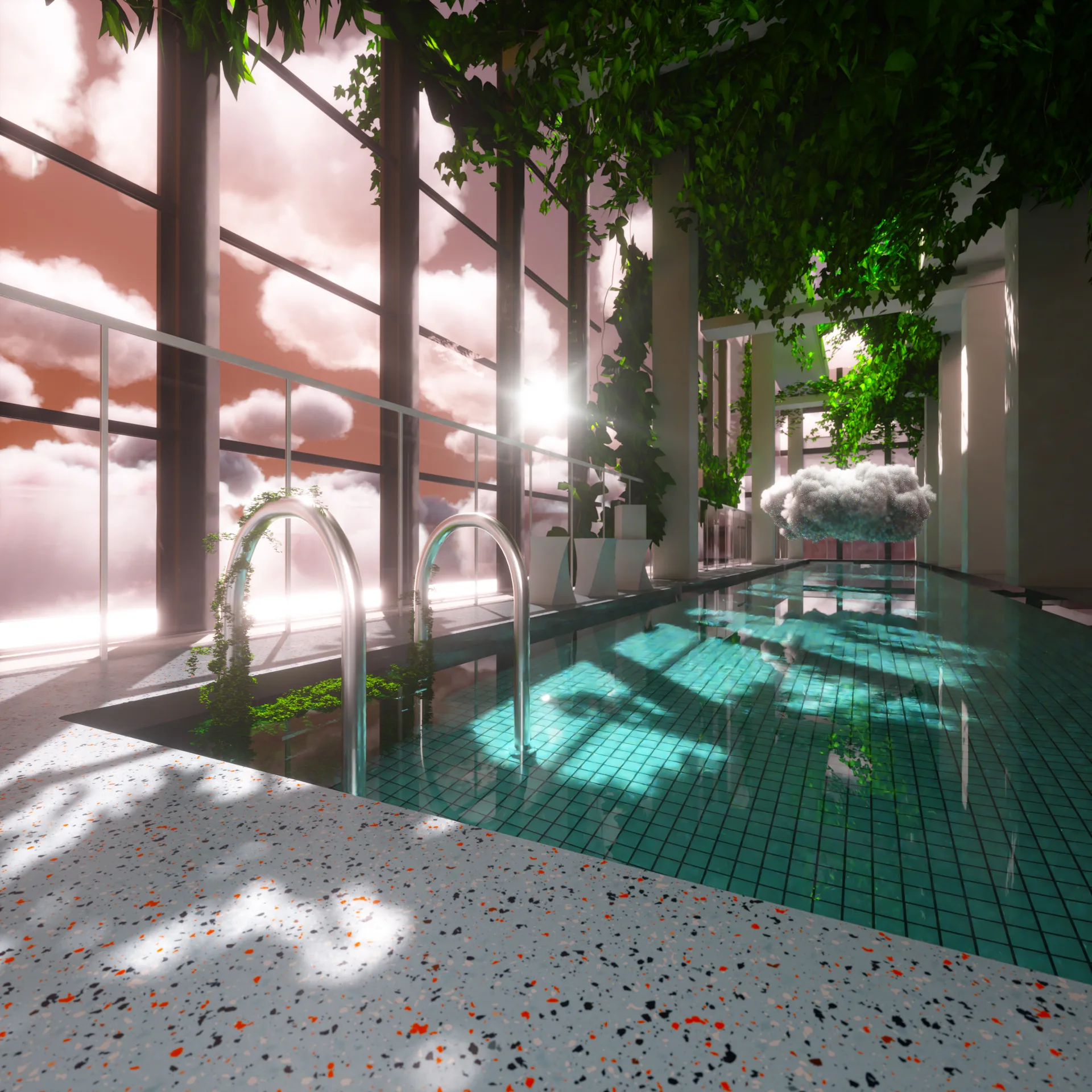 Interior: Bad und Wohnraum